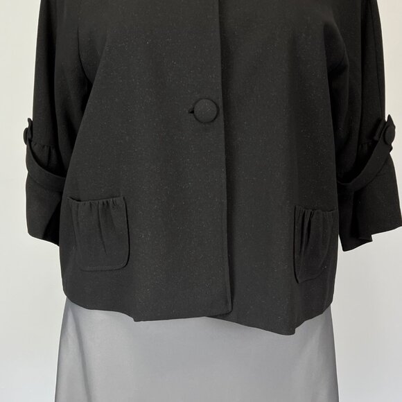 Dialogue Womens Plus Black Swing Jacket Glittery Button Front Pockeys size 2X - Picture 3 of 14